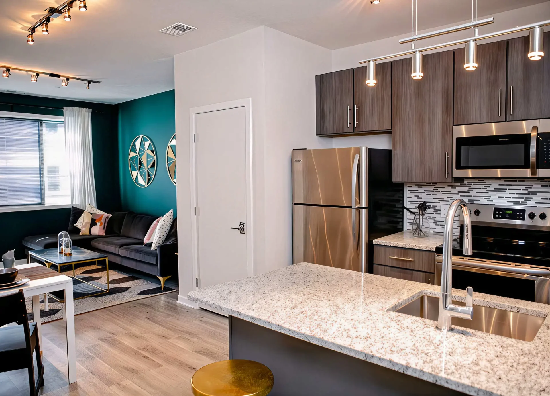 the hub at 31 brewerytown kitchen living room