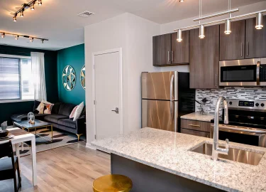 the hub at 31 brewerytown kitchen living room